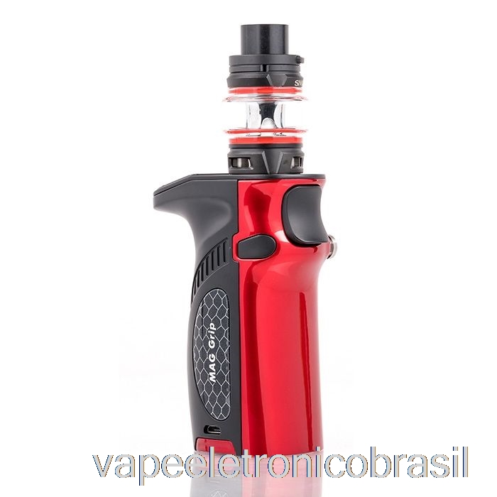 Vape Recarregável Smok Mag Grip 100w & Tfv8 Baby V2 Starter Kit Preto / Vermelho